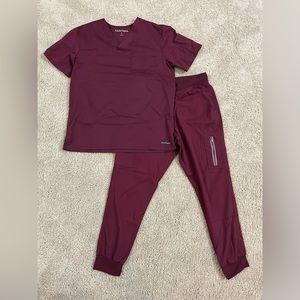 Men’s wine color Uniform Advantage scrubs
